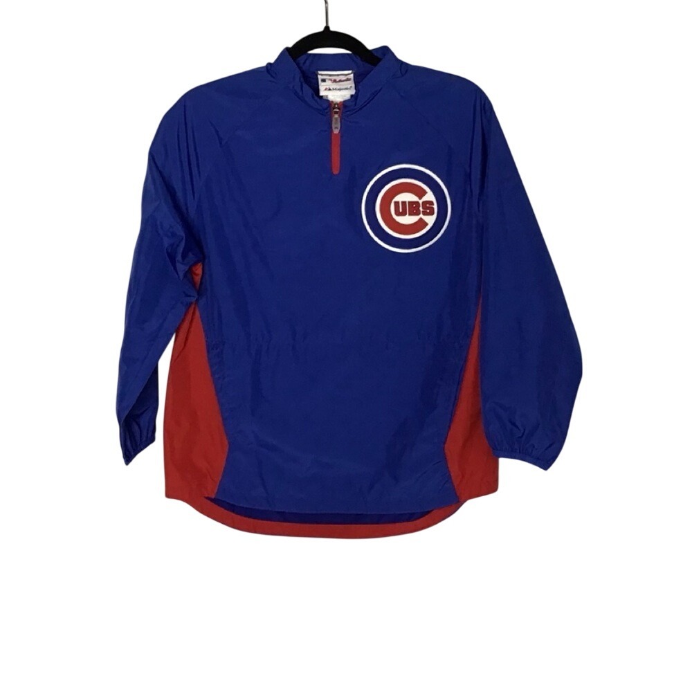 MLB Vintage (Majestic) Chicago Cubs 1/4 Zip‎ Jersey 1990's Medium Youth Logo